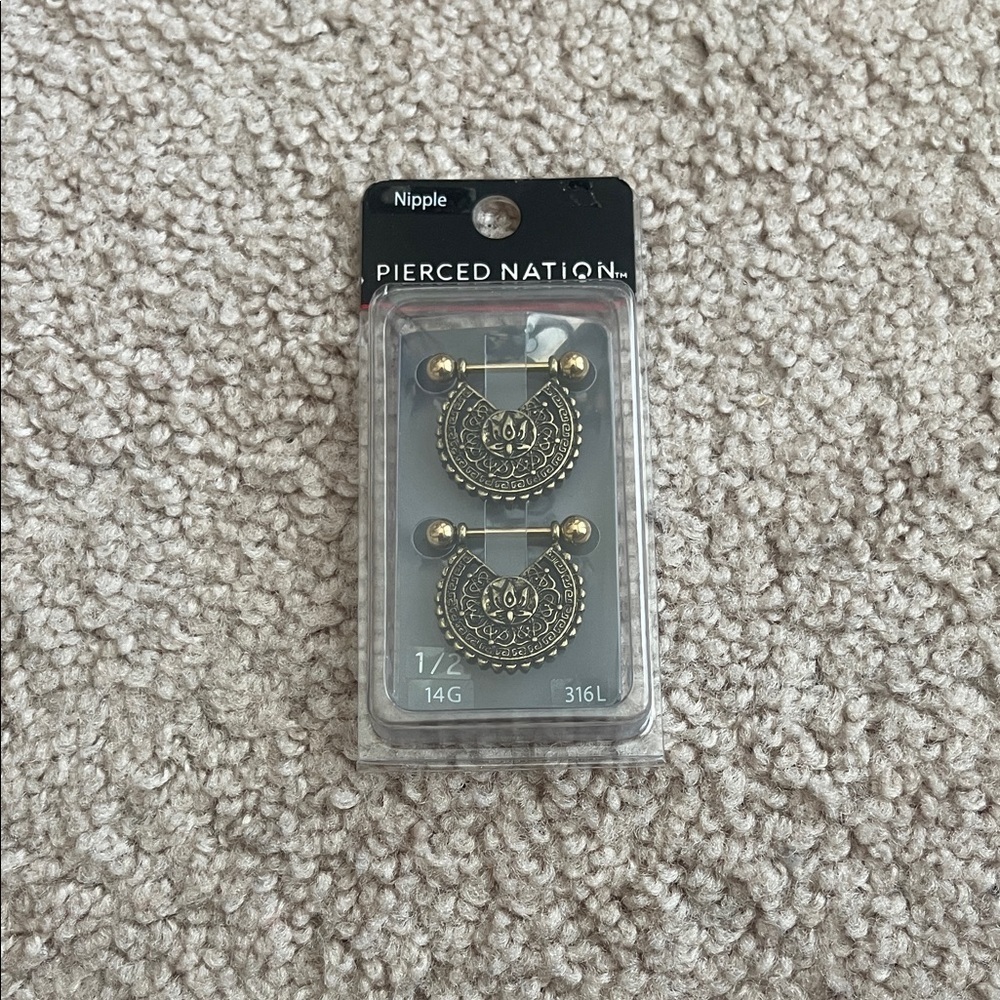 NWT Pierced Nation Gold Nipple Rings